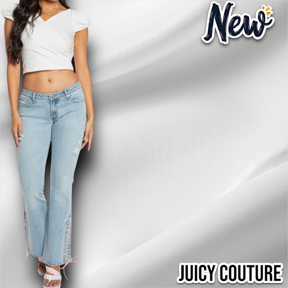 New Juicy Couture Malibu Lace-Up Demi Jeans Pants - Picture 5 of 6